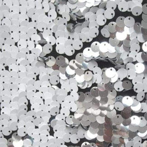  White/Silver Two-Tone Reversible 5MM Sequin on Polyester Spandex
