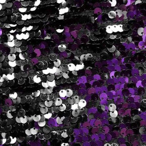  Black/Purple Two-Tone Reversible 5MM Sequin on Polyester Spandex