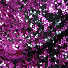  Fuchsia/Black Two-Tone Reversible 5MM Sequin on Polyester Spandex