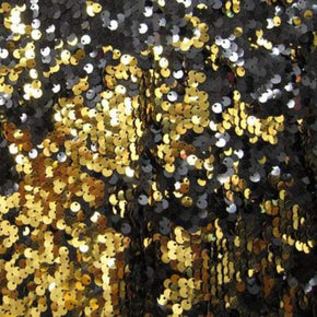  Gold/Black Two-Tone Reversible 5MM Sequin on Polyester Spandex