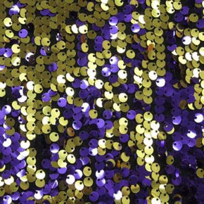  Gold/Purple Two-Tone Reversible 5MM Sequin on Polyester Spandex