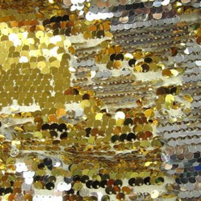 Gold/Silver Two-Tone Reversible 5MM Sequin on Polyester Spandex