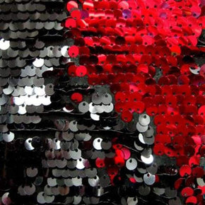  Red/Black Shiny Two-Tone Reversible 5MM Sequin on Polyester Spandex