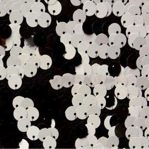  Black/White Shiny Two-Tone 8mm Reversible Sequins on Polyester Spandex