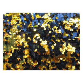  Royal/Gold Shiny Two-Tone 8mm Reversible Sequins on Polyester Spandex