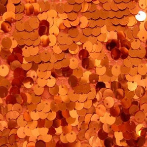  Orange Solid Colored 8mm Sequins on Polyester Spandex
