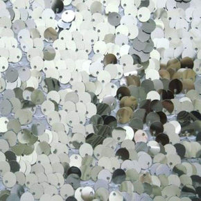 Silver Solid Colored 8mm Sequins on Polyester Spandex