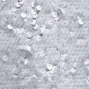  White Solid Colored 8mm Sequins on Polyester Spandex