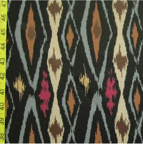 Multi-Colored Abstract Diamond Patter Print on Nylon Spandex