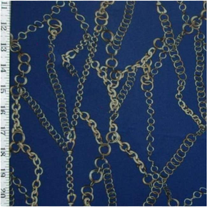  Blue Chains Print on Polyester Spandex