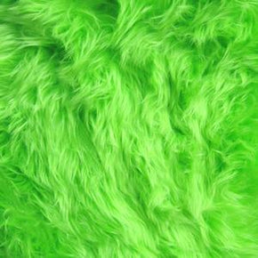  Neon Green Long Hair Shag Fur 