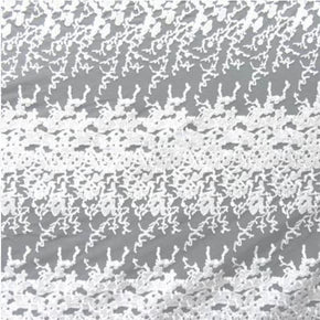 Embroidery Lace On Mesh Fabric, Non-Stretch, White/White