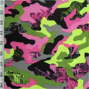 Camouflage Print On Spandex, 4 Way Stretch, Blue