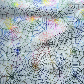 White Spiderweb Metallic Foil on Mesh
