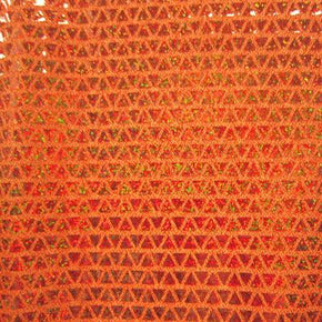 Orange Holographic Triangle Glued Sequin on American Knit