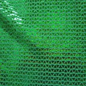  Green Holographic Triangle Glued Sequin on American Knit