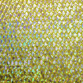  Yellow/Silver Holographic Small Mermaid on Nylon Spandex