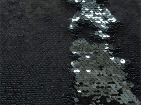  Black Heavy Reversible Sequins on Polyester Spandex