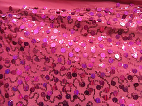  Fuchsia Fancy Sequin on Polyester Spandex
