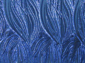  Royal Wavy 2mm Sequins on Mesh