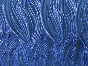  Royal Wavy 2mm Sequins on Mesh