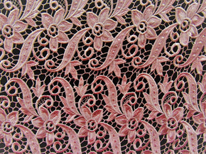 Pink 3D Guipure Chemical Floral Lace 
