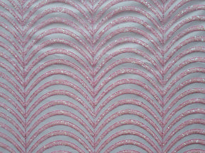  Pink/Pearl Fancy Glitter Sequin on Polyester Mesh