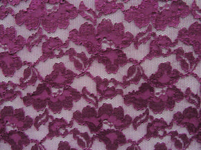  Purple Fancy Floral Lace on Nylon Spandex