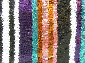 Pearl Striped Sequins on Polyester Mesh