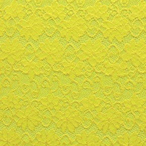  Yellow Fancy Floral Lace on Nylon Spandex