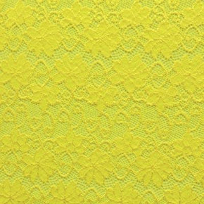  Yellow Fancy Floral Lace on Nylon Spandex