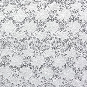  White Fancy Floral Lace on Nylon Spandex