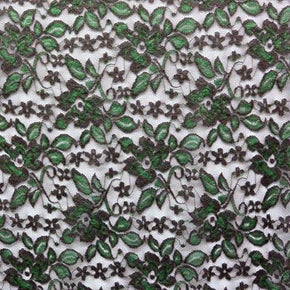 Brown/Green Fancy Floral Lace on Nylon Spandex
