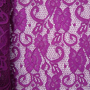  Purple Fancy Floral Lace on Nylon Spandex