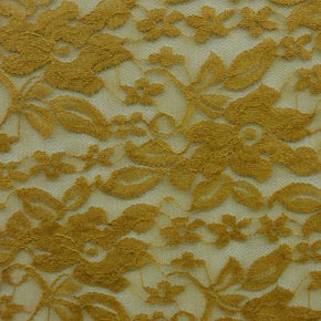 Mustard Fancy Floral Lace 