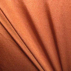Solid Colored Shiny Millikin Tricot on Nylon Spandex, 4 Way Stretch, Rust