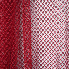  Red Fishnet on Nylon Spandex