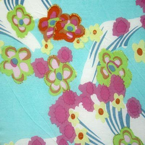 Multi-Colored Floral Chiffon 