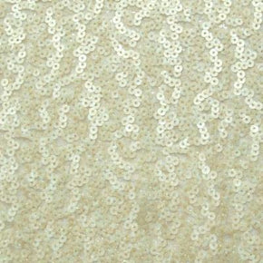  Ivory/Pearl Matte Fancy 3mm Sequins on Polyester Mesh