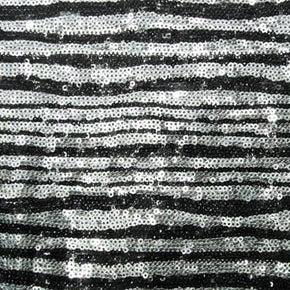  Silver Striped 2mm Sequins on Mesh