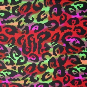  Red/Black/Green Leopard Print on Nylon Spandex