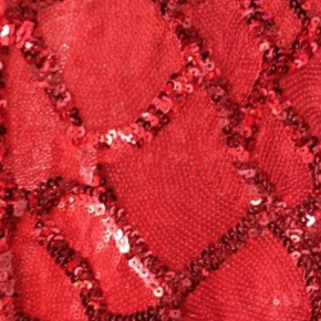  Red Two-Tone Patch Sequin on Polyester Spandex