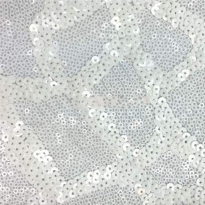 White Two-Tone Patch Sequin on Polyester Spandex