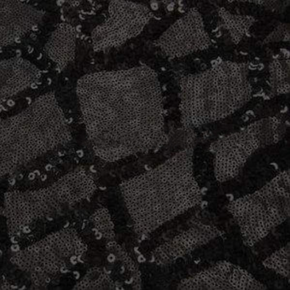  Black Two-Tone Patch Sequin on Polyester Spandex