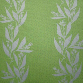 Green/White Perforated Floral Print on Polyester Spandex