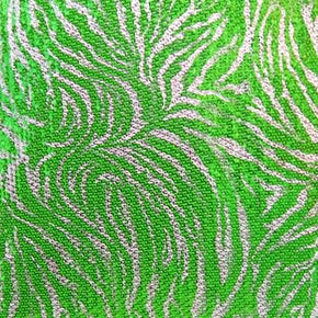  Green/Silver Tiger Print Two-Tone 3mm Sequin on Polyester Spandex