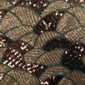  Chocolate/Black Sequins on Stretch Mesh