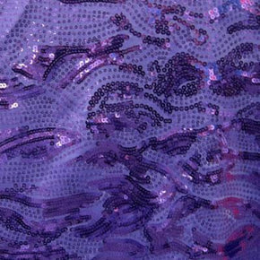  Purple Fancy Sequin on Polyester Spandex