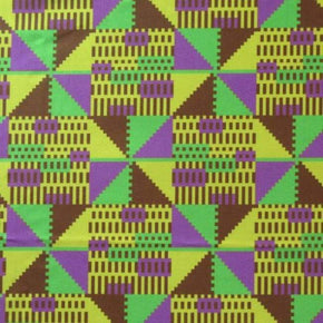 Multi-Colored African Print on Polyester Spandex