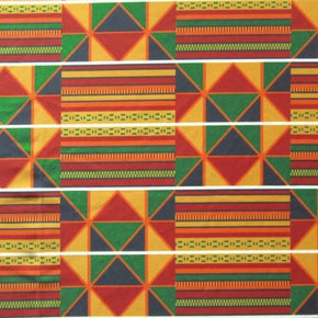 Multi-Colored African Print on Polyester Spandex